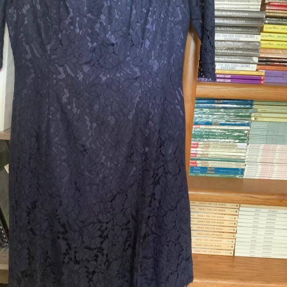 Eliza J lace dress in navy blue size 10 - Picture 6 of 7